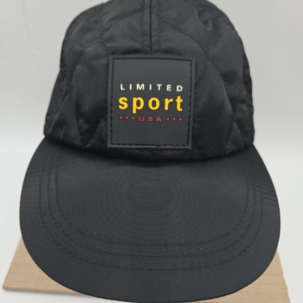 Limited Sport USA Black Quilted Strapback Hat • Adjustable